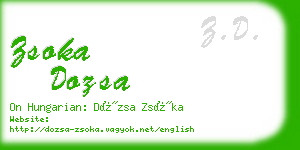 zsoka dozsa business card